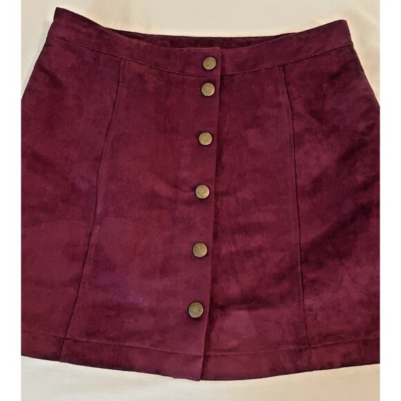 Old Navy Size 4 Mini Skirt Purple Faux Suede Academia Preppy - Picture 1 of 6